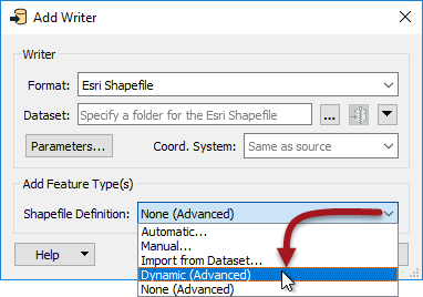 Dynamic Feature Type Definition mode
